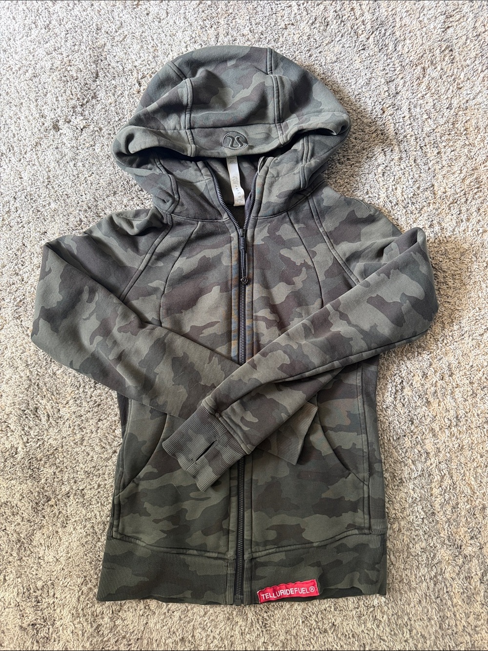lululemon athletica Women’s Camo Zip Hoodie - Olive Green